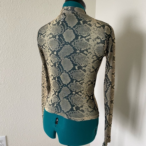 Sheer, mesh, snake skin fitted top. No flaws, good as new. - Picture 2 of 3
